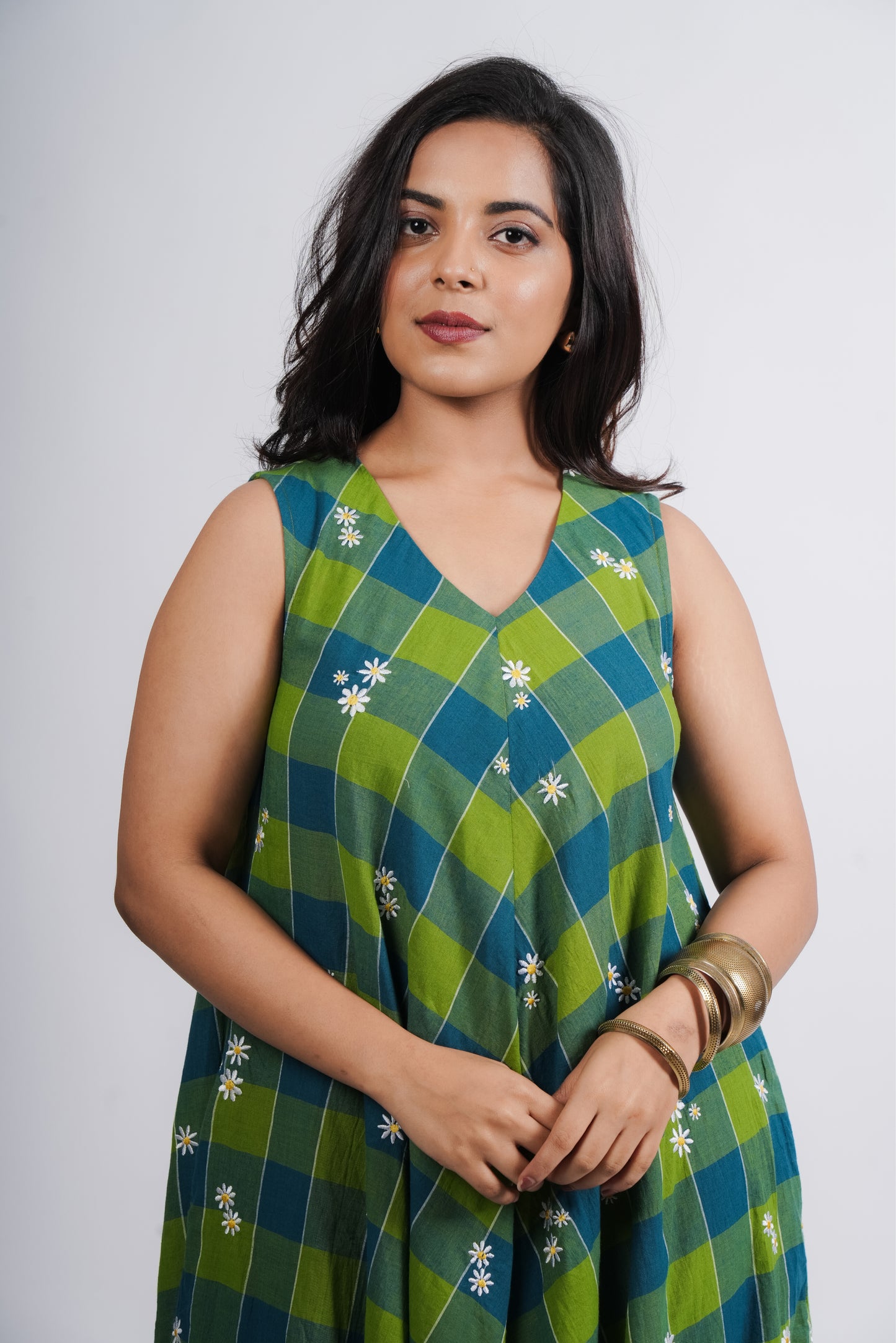 Ruby Dress in Handwoven Checks