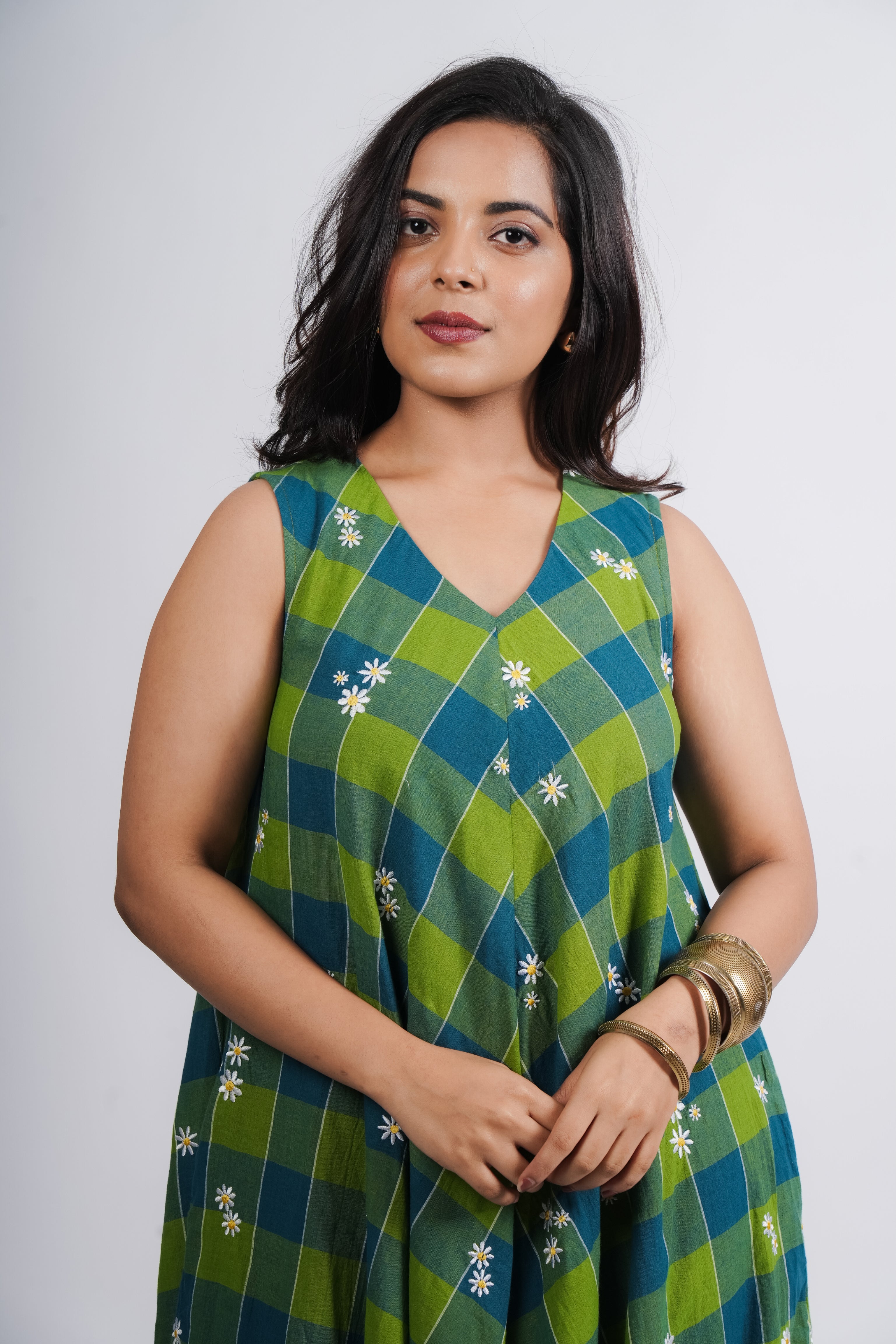 Ruby Dress in Handwoven Checks