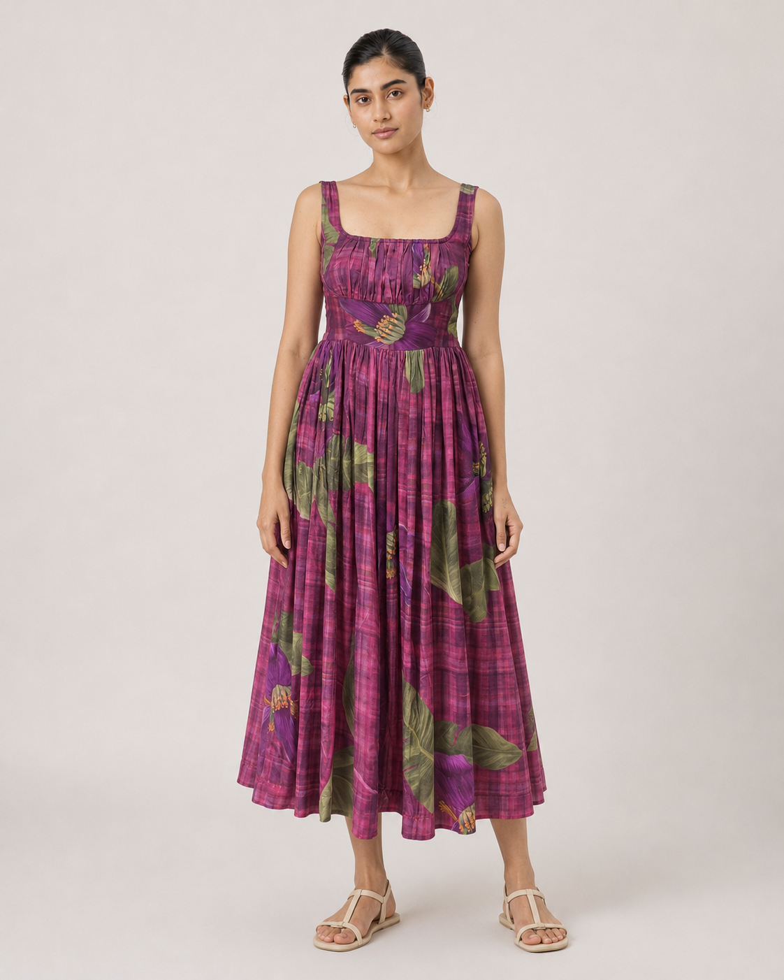 Sansa Dress- Magenta plaid