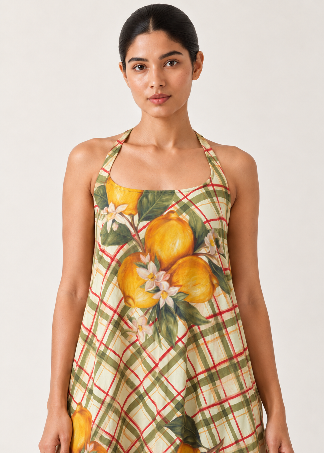 Andrea Dress- Lemon plaid