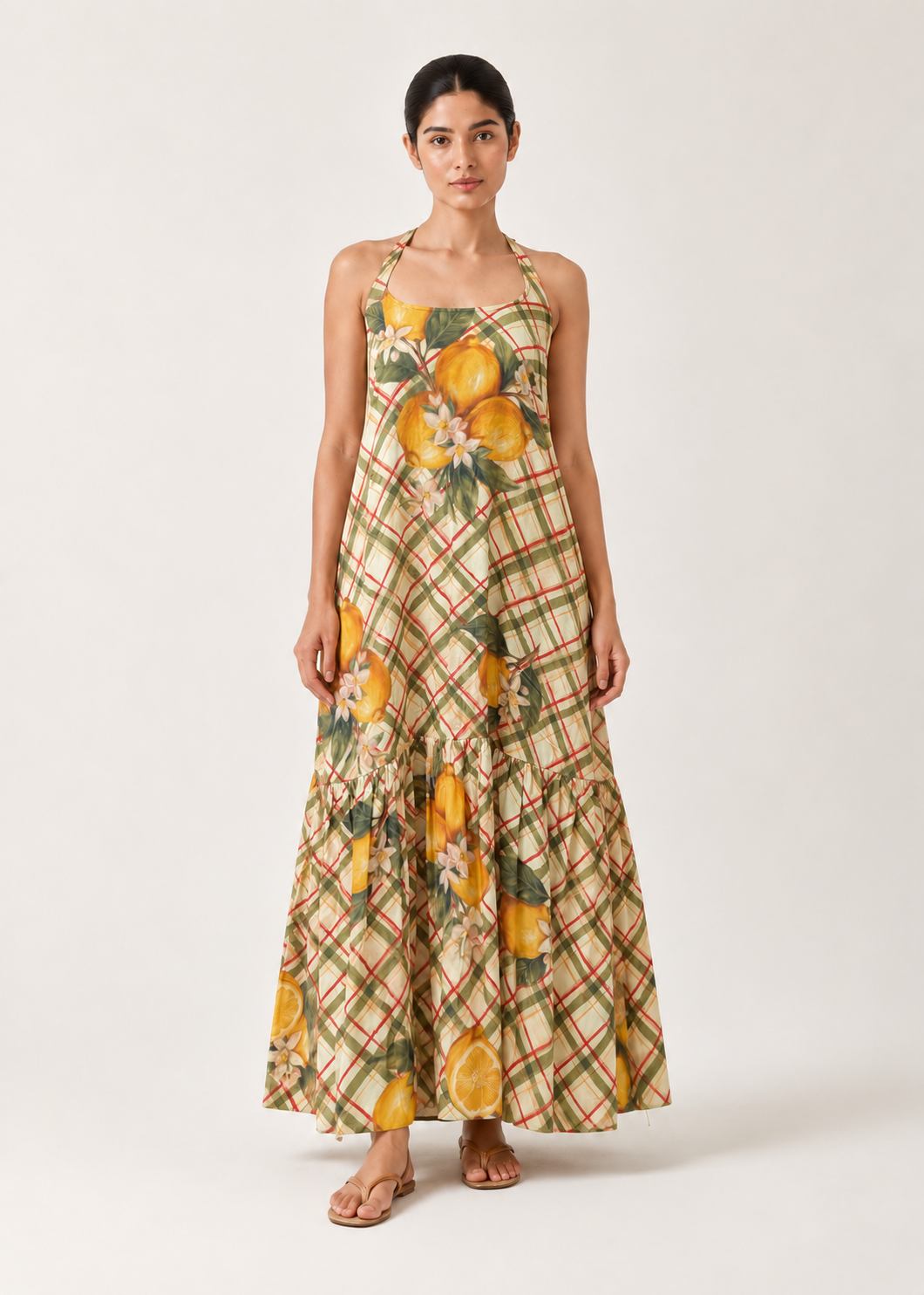 Andrea Dress- Lemon plaid