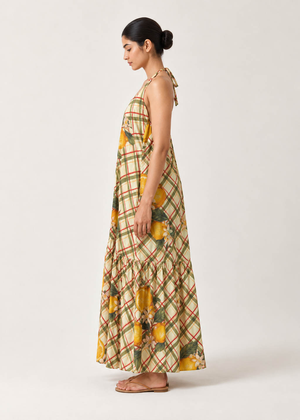 Andrea Dress- Lemon plaid