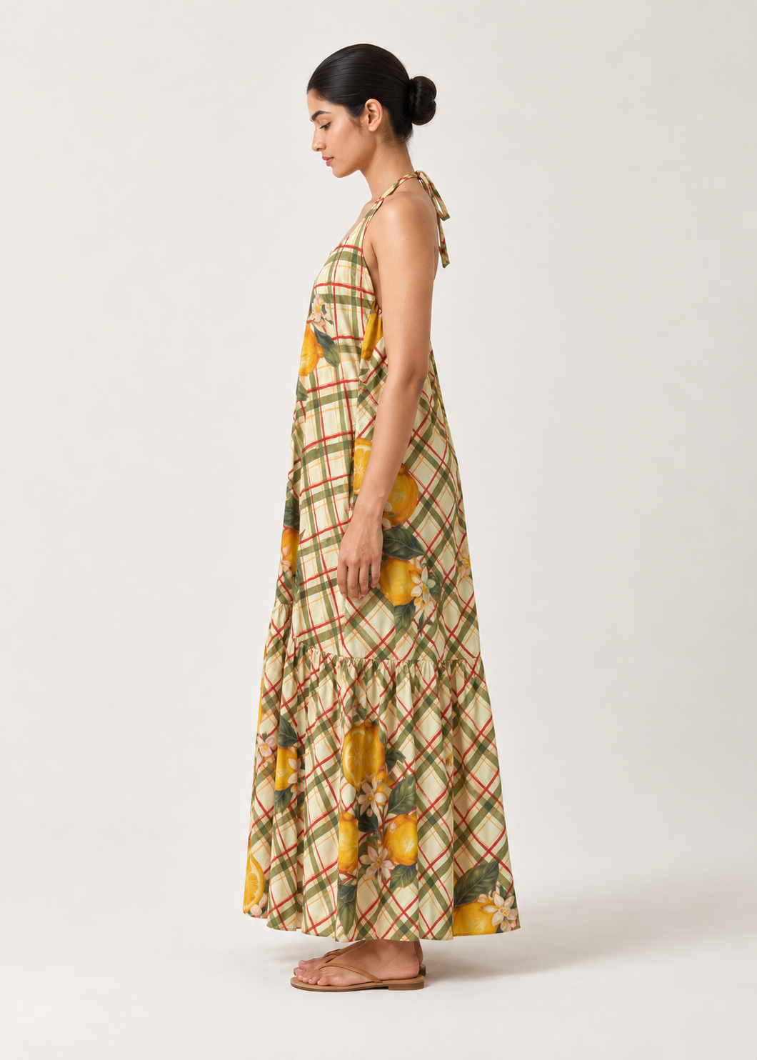 Andrea Dress- Lemon plaid