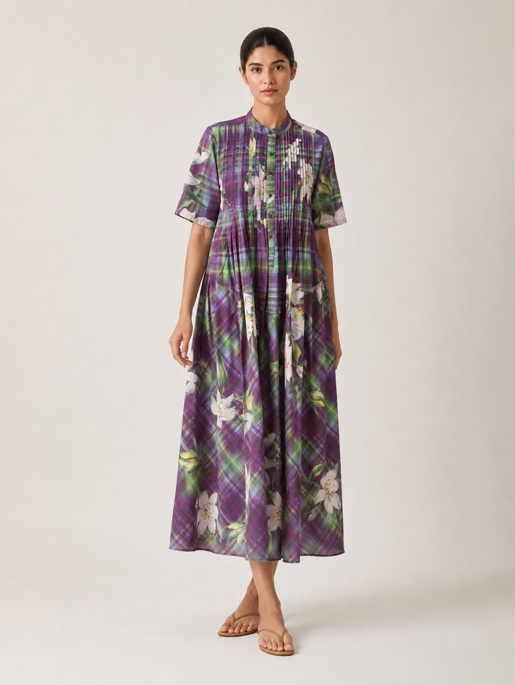 Tracy Dress- Violet Plaid