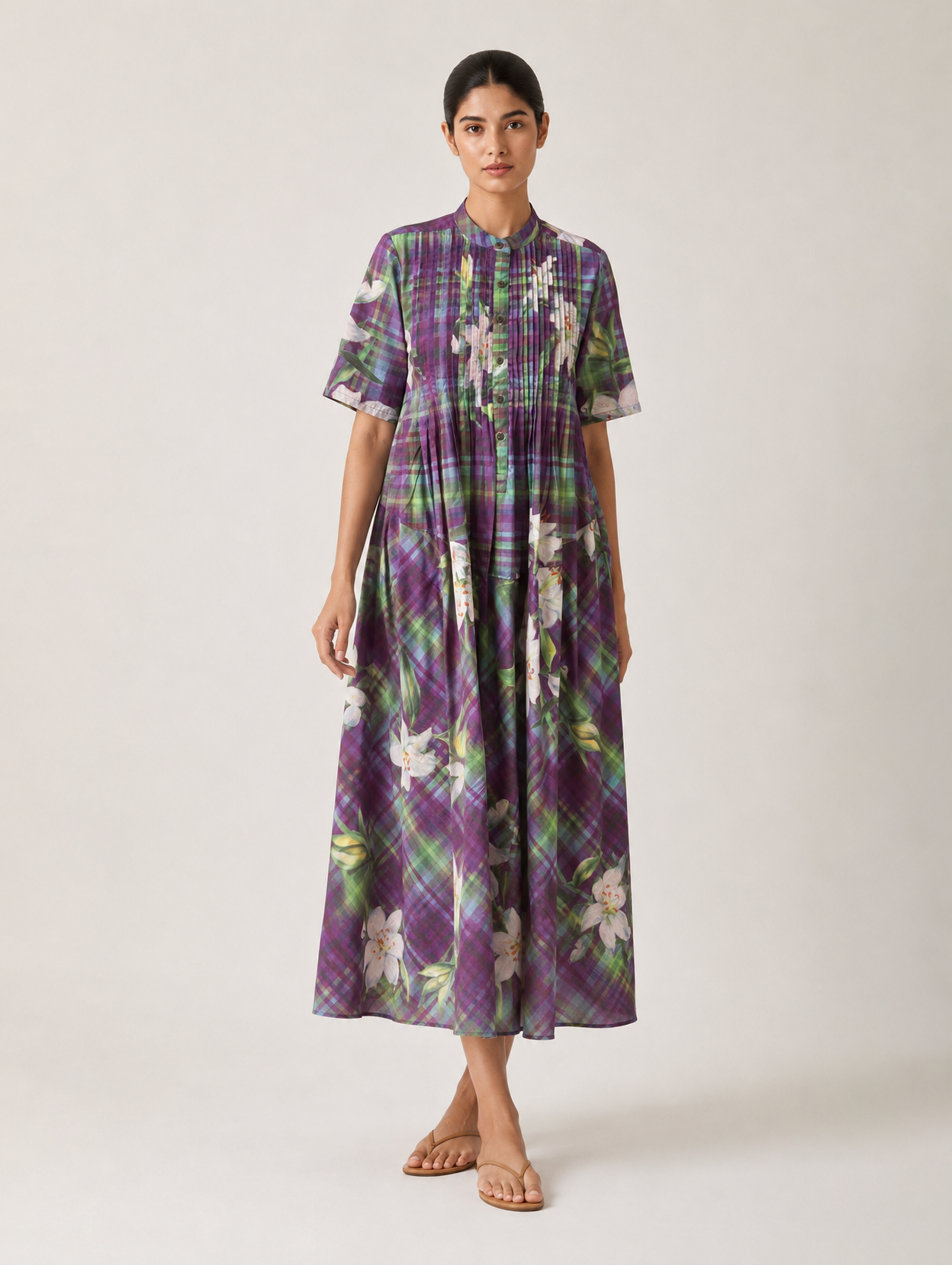 Tracy Dress- Violet Plaid