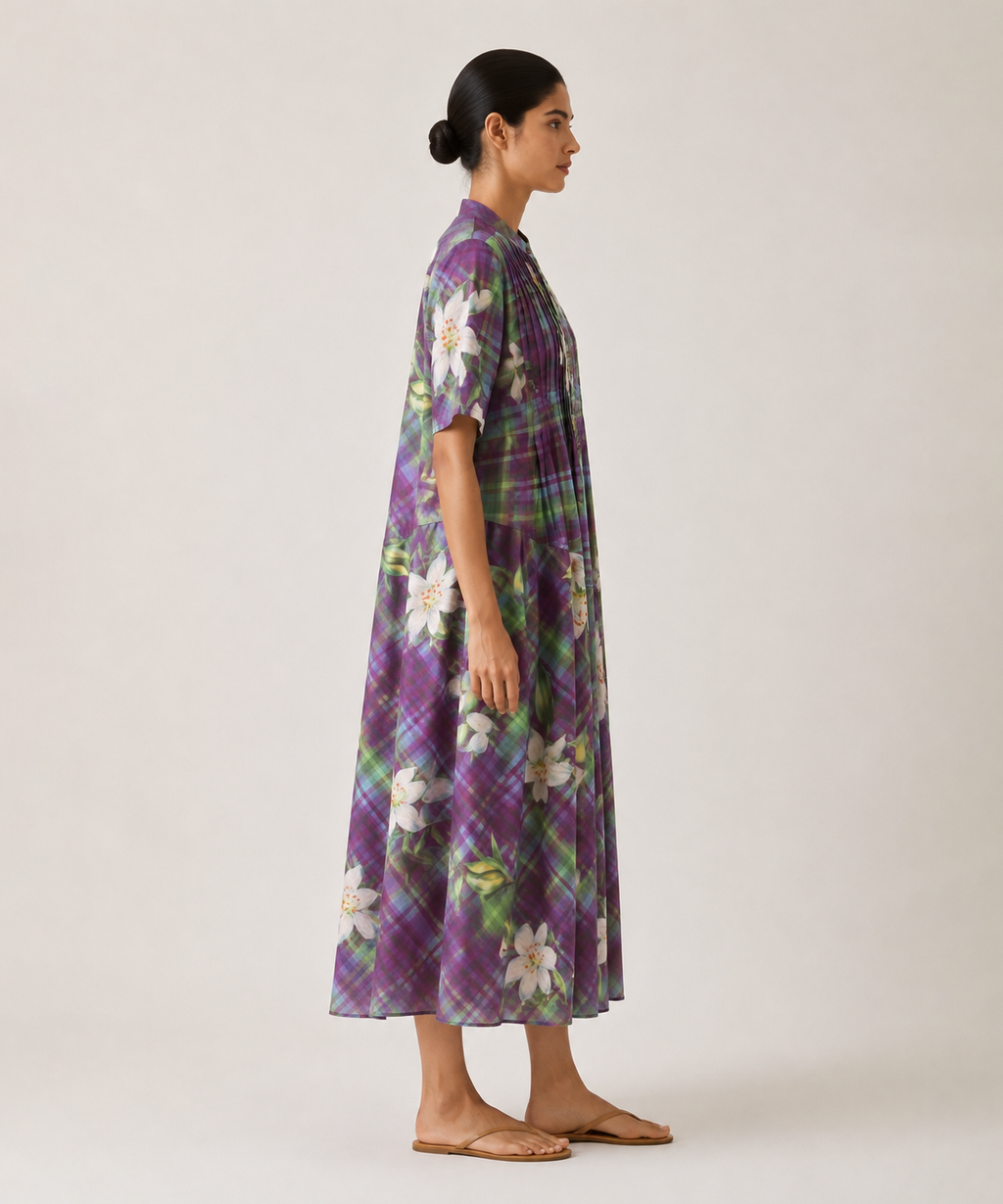 Tracy Dress- Violet Plaid