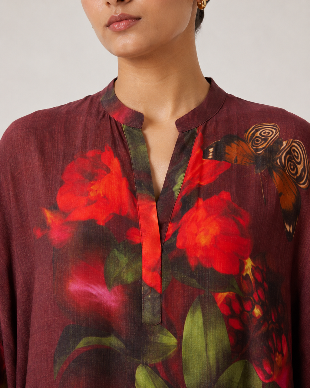 Zara Kaftan- Burgundy Print