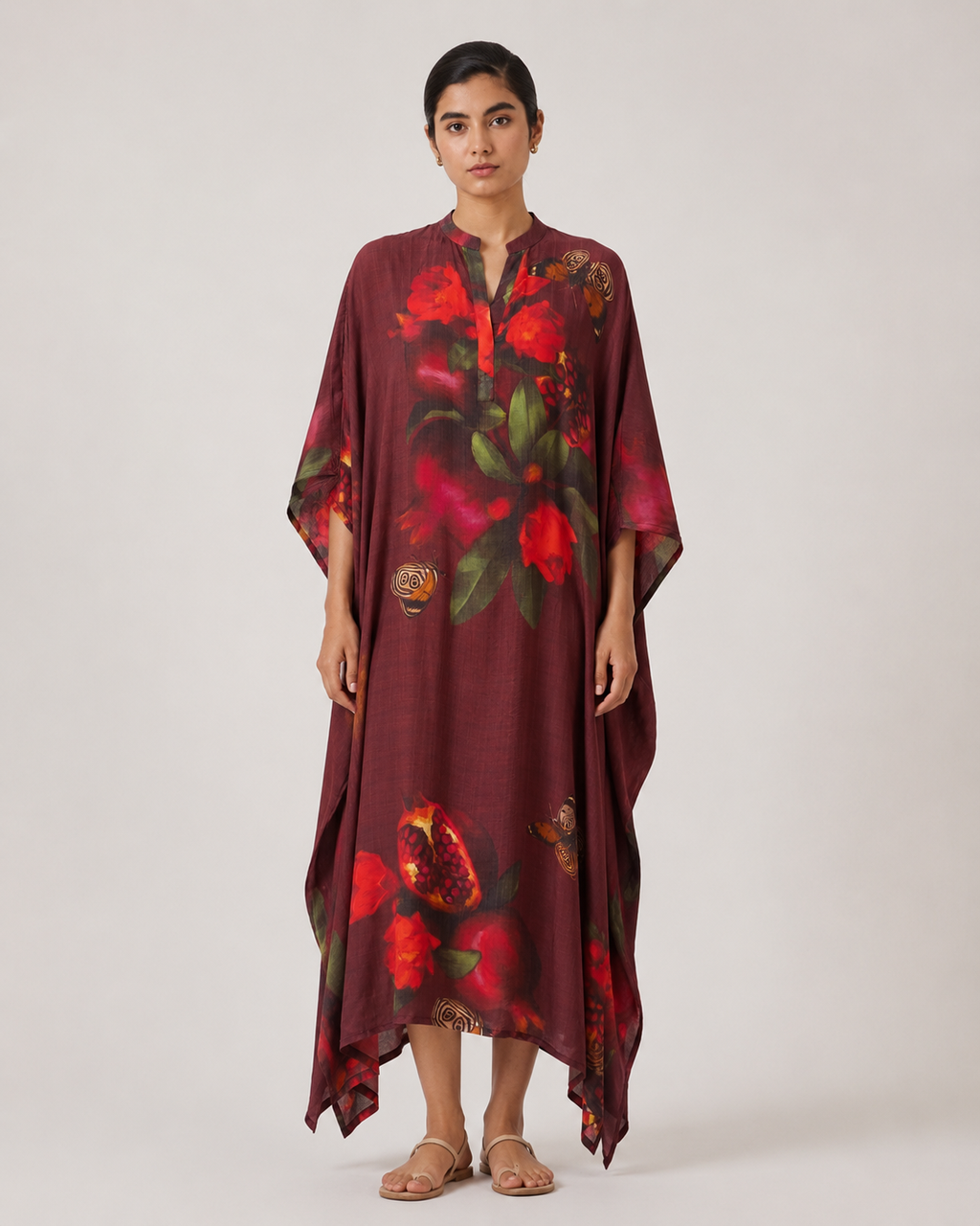 Zara Kaftan- Burgundy Print
